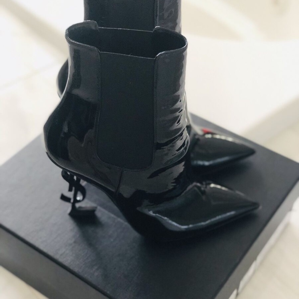 Saint Laurent “YSL” heel Opyum Booties 38